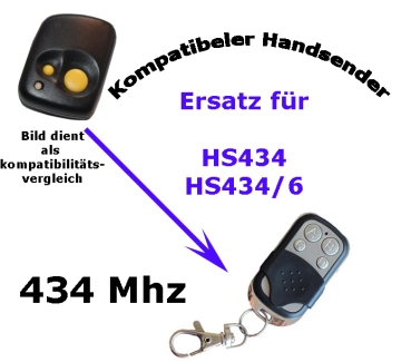 TK STAR 434 Mhz Handsender Fernbedienung kompatibel zu Einhell 434/6 Variolux VTA 702 VHS 1 VHS 4 BGT63, BM60, GTA160, GTA163, TA160 Garagentor